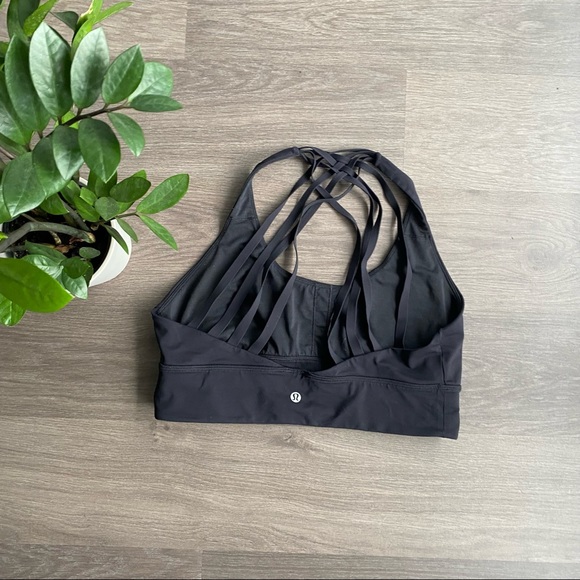 Lululemon Black Cross-Back Long-Line Unpadded Bra - Picture 4 of 6